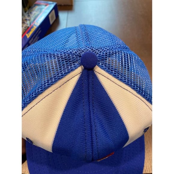 VIntage 80s ATLANTA BRAVES Blue AJD Made USA Baseball mesh snapback hat cap NOS - Picture 8 of 8